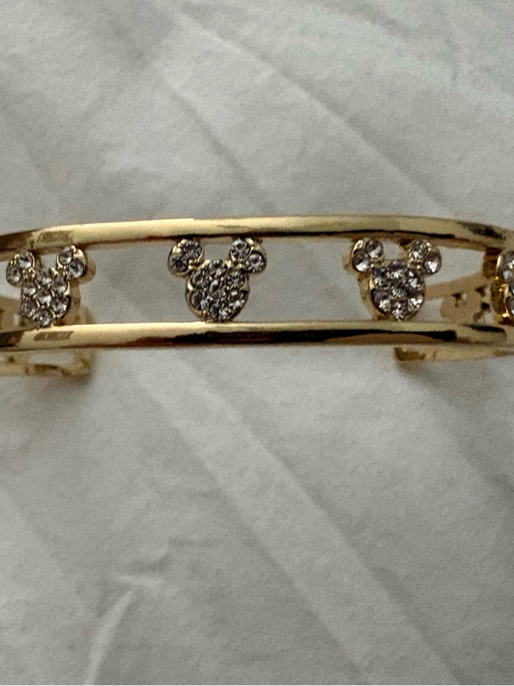 BaubleBar Gold-tone Crystal Mickey Cuff Bracelet